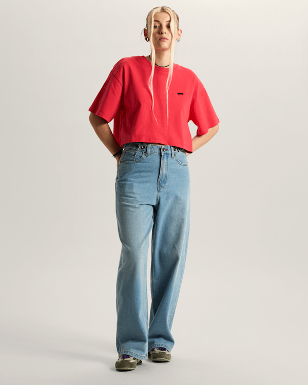 Vans - W SALTON RELAX CROP T-Shirt, Woman, Pink, Size: M (obrázek 5)
