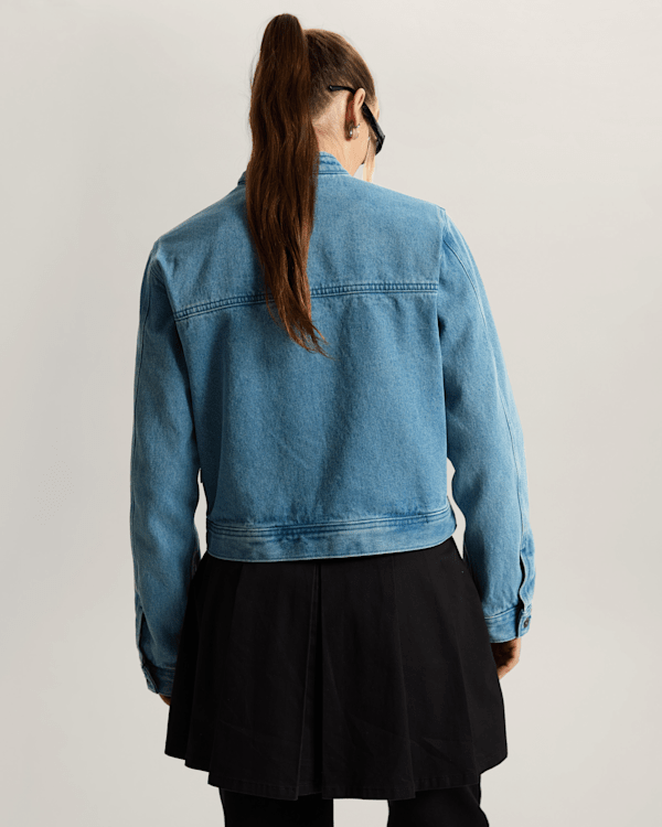 Vans - Premium Womens Pomona Collarless Station Jacket, Woman, Blue, Size: M (obrázek 4)