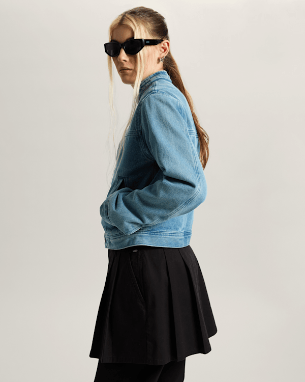Vans - Premium Womens Pomona Collarless Station Jacket, Woman, Blue, Size: M (obrázek 5)