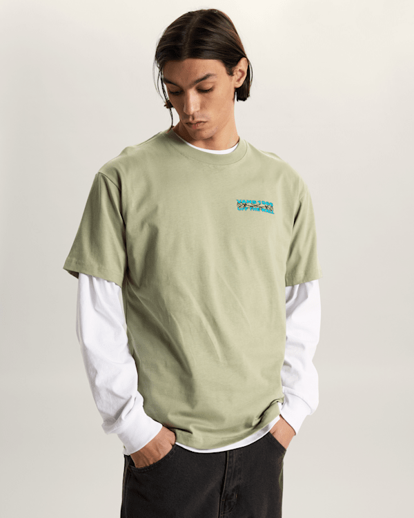 Vans - Barb Plate Loose T-Shirt, Man, Beige, Size: XS (obrázek 3)