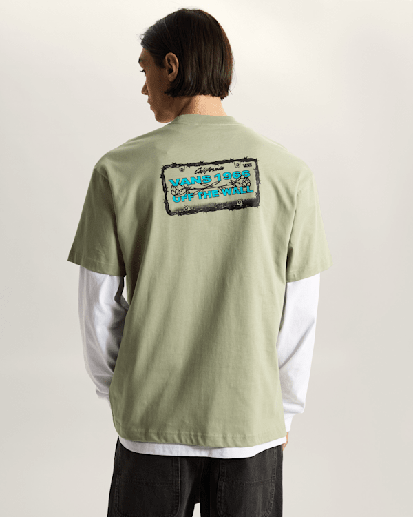 Vans - Barb Plate Loose T-Shirt, Man, Beige, Size: XS (obrázek 4)