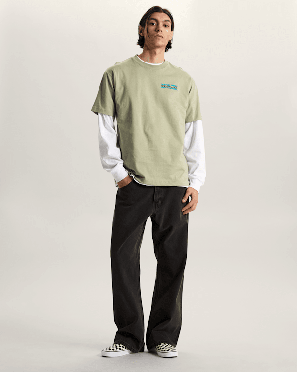 Vans - Barb Plate Loose T-Shirt, Man, Beige, Size: XS (obrázek 5)