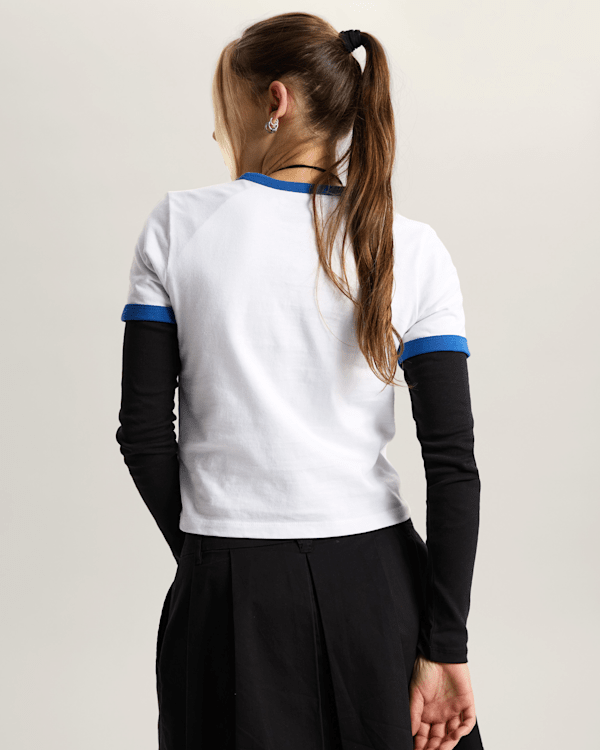 Vans - Puppy Ringer T-Shirt, Woman, White, Size: M (obrázek 4)