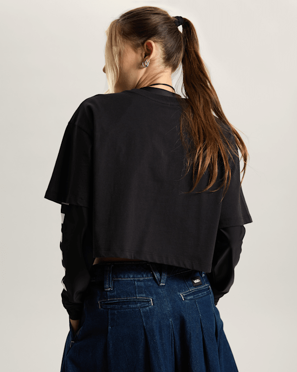 Vans - Y2K Boho Relax Crop T-Shirt, Woman, Black, Size: XXS (obrázek 4)