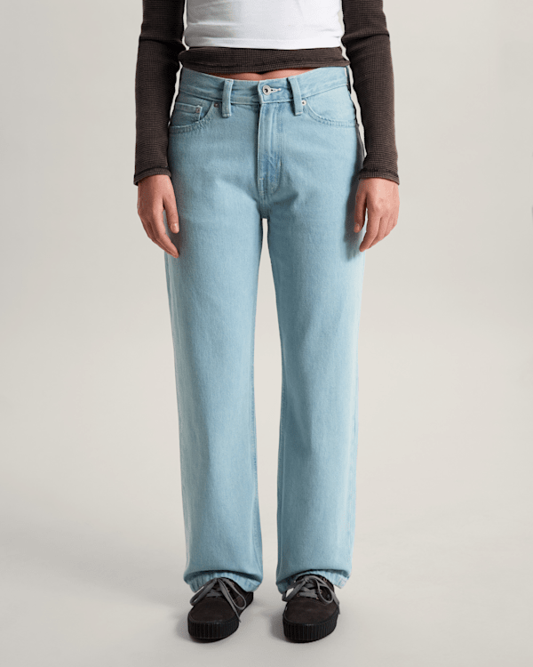 Vans - Check-5 Mid Rise Straight Trousers, Woman, Blue, Size: 26 (obrázek 3)