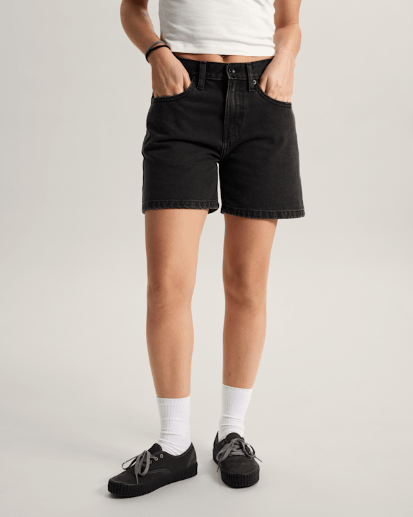 Vans - Check-5 Mid Rise Shorts, Woman, Black, Size: 26 (obrázek 3)
