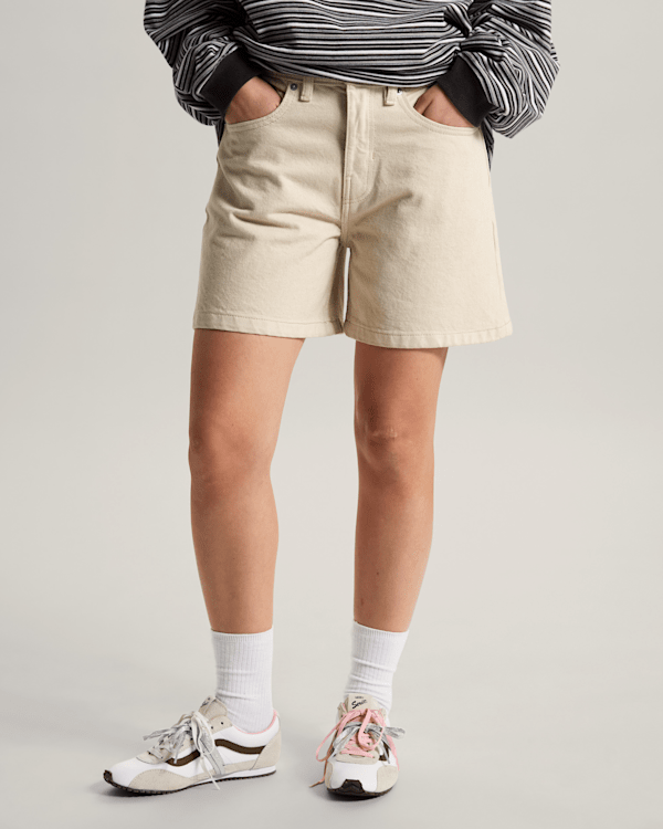 Vans - Check-5 Mid Rise Shorts, Woman, Beige, Size: 25 (obrázek 3)