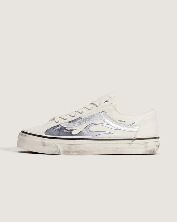 Vans - Zapatillas Flames Premium Old Skool 36, Hombre, Blanco, Talla: 44