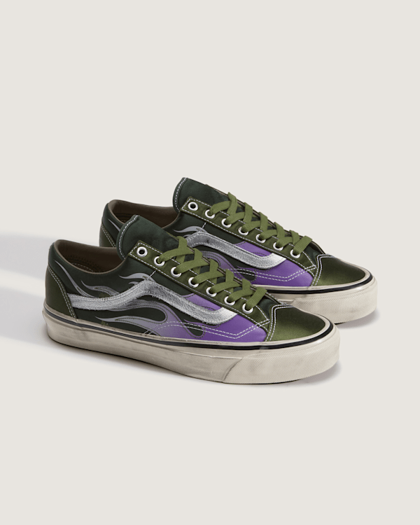Vans - Premium Old Skool 36 Flames Shoes, Man, Green, Size: 41 (obrázek 4)