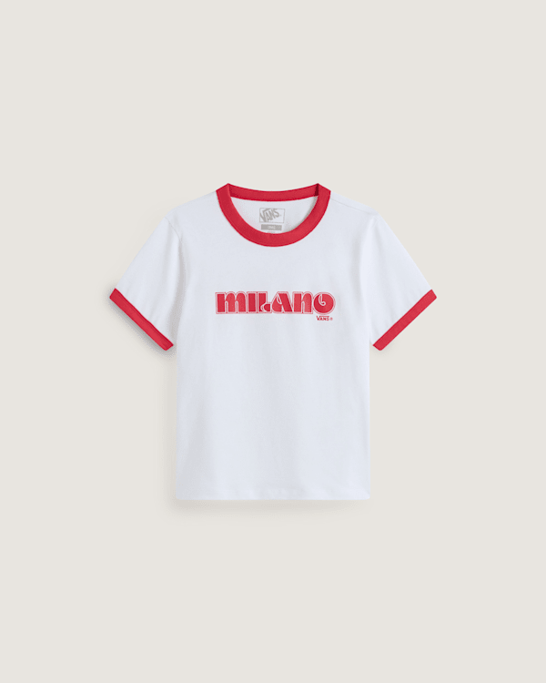 Vans - Milano Vans Ringer T-Shirt, Woman, White, Size: S