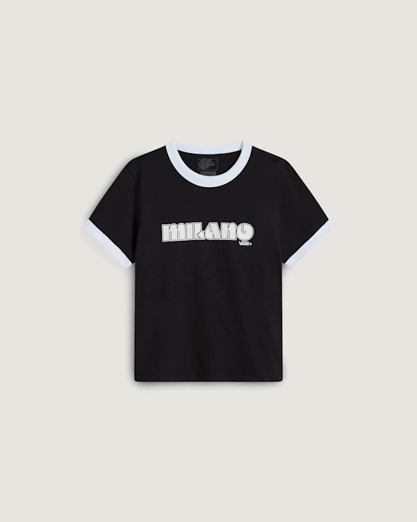 Vans - Milano Vans Ringer T-Shirt, Woman, Black, Size: XS