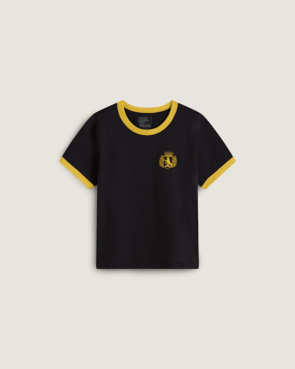 Vans - Berlin Crest Ringer Tee Spicy Mustard-Black, Woman, Blue, Size: L