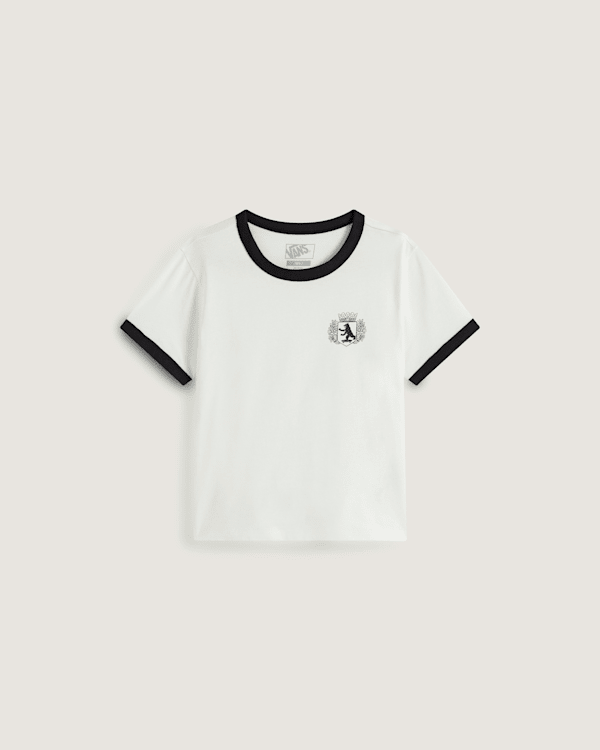 Vans - Berlin Crest Ringer Tee MARSHMALLOW-BLACK, Woman, White, Size: S