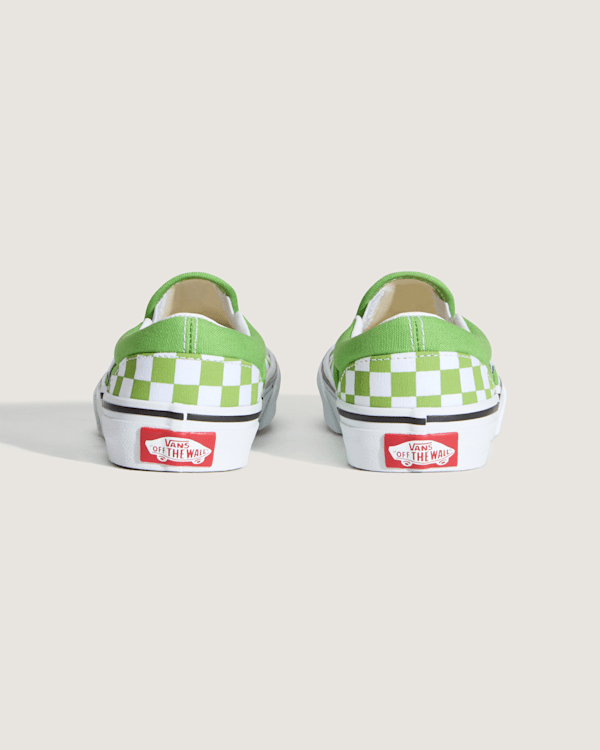 Vans - Kids Classic Slip-On Checkerboard Shoes (4-8 Years), Green, Size: 29 (obrázek 5)