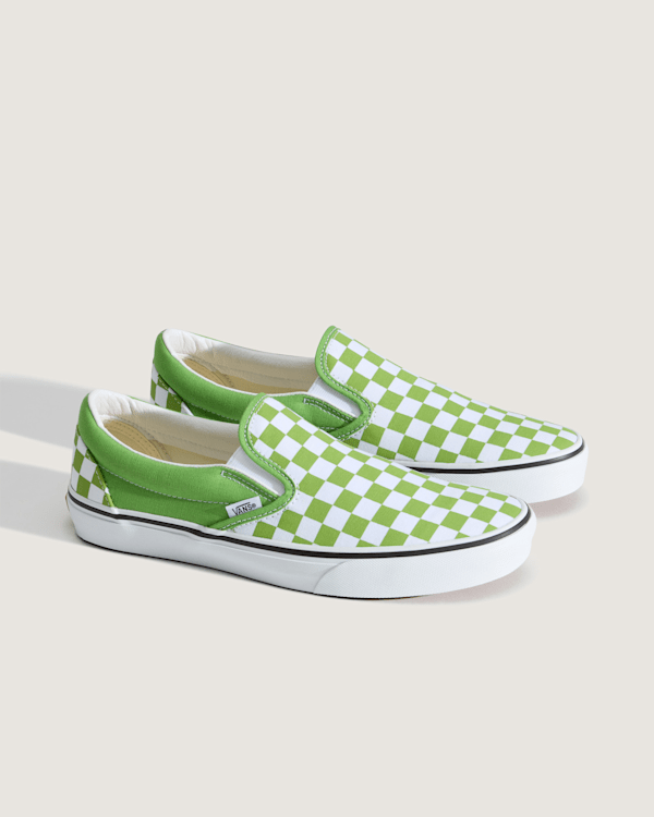 Vans - Classic Slip-On Checkerboard Shoes, Man, Green, Size: 36 (obrázek 3)