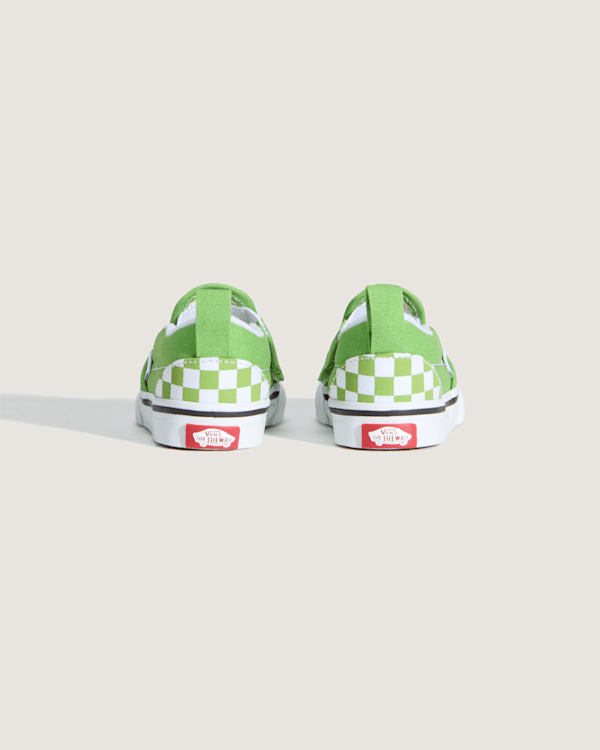 Vans - Toddler Classic Slip-On V Checkerboard Shoes (1-4 Years), Green, Size: 21 (obrázek 5)
