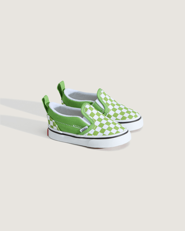 Vans - Toddler Classic Slip-On V Checkerboard Shoes (1-4 Years), Green, Size: 21 (obrázek 3)