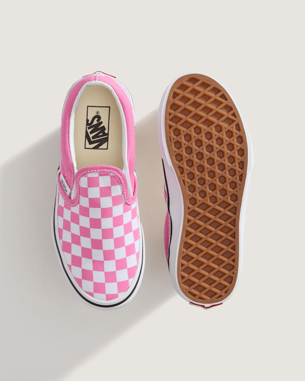 Vans - Kids Classic Slip-On Checkerboard Shoes (4-8 Years), Pink, Size: 32 (obrázek 4)