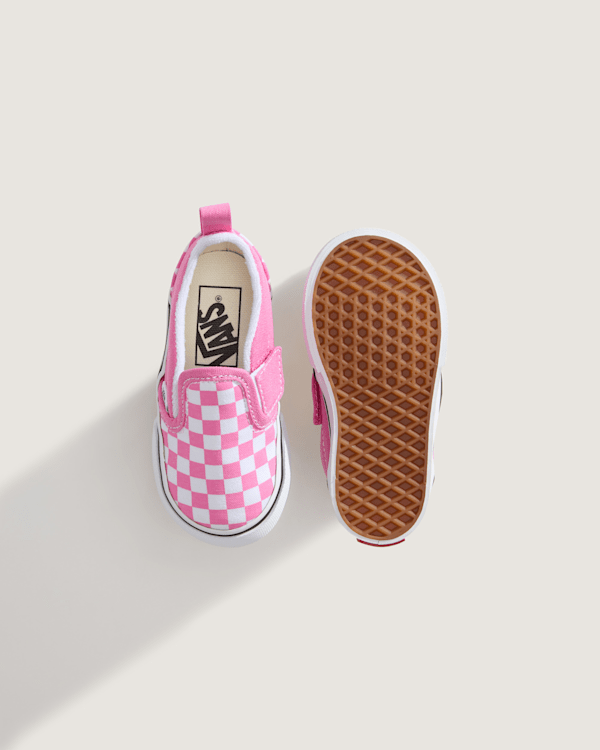 Vans - Toddler Classic Slip-On V Checkerboard Shoes (1-4 Years), Pink, Size: 21 (obrázek 4)