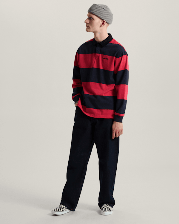 Vans - Ward Stripe Rugby Knit Polo, Man, Red, Size: XXL (obrázek 6)