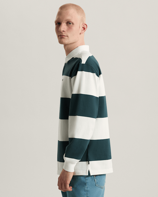 Vans - Ward Stripe Rugby Knit Polo, Man, Green, Size: L (obrázek 5)