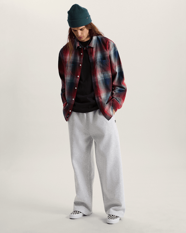 Vans - Indigo Plaid Long Sleeve Shirt, Man, Red, Size: L (obrázek 6)