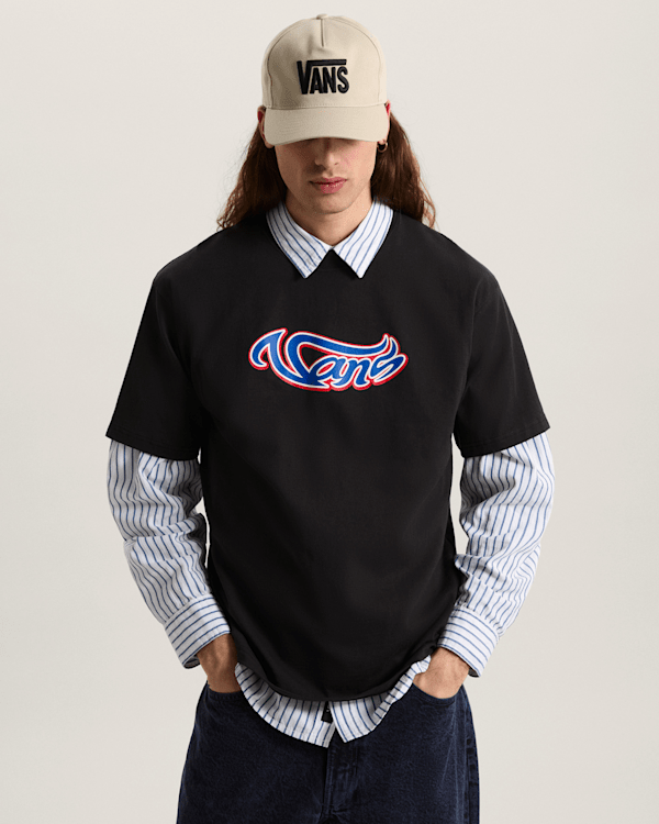Vans - Wavy Script T-Shirt, Man, Black, Size: M (obrázek 3)