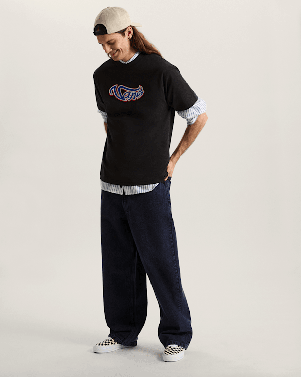 Vans - Wavy Script T-Shirt, Man, Black, Size: M (obrázek 5)