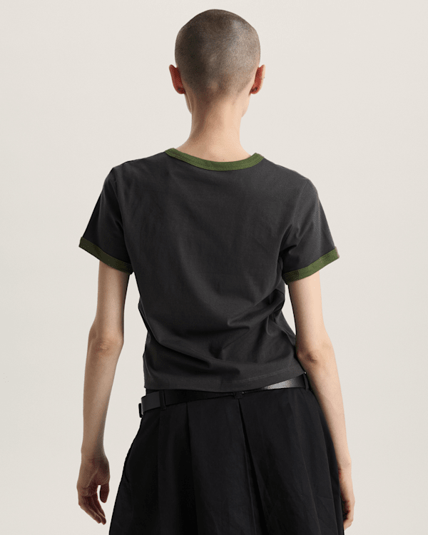 Vans - Circle V Ringer Tee, Woman, Black, Size: L (obrázek 4)