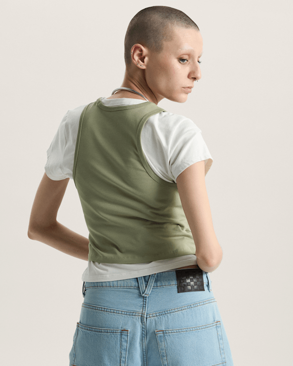 Vans - Y2K Star Tank T-Shirt, Woman, Beige, Size: XL (obrázek 4)