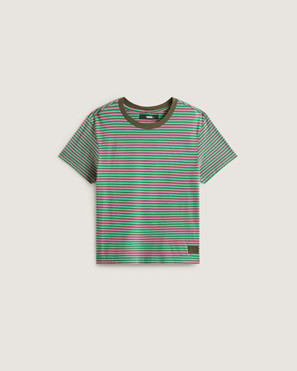 Vans - Salton Stripe T-Shirt, Woman, Green, Size: S