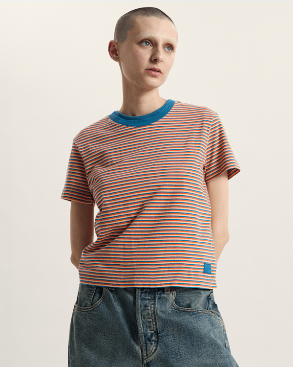 Vans - Salton Stripe T-Shirt, Woman, Blue, Size: M (obrázek 3)