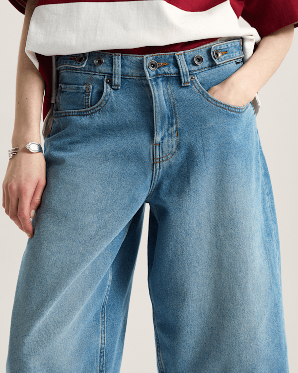 Vans - Cinched Check-5 Baggy Shorts, Woman, Blue, Size: 22 (obrázek 7)