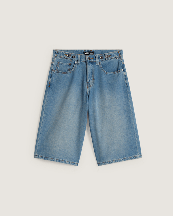 Vans - Cinched Check-5 Baggy Shorts, Woman, Blue, Size: 26
