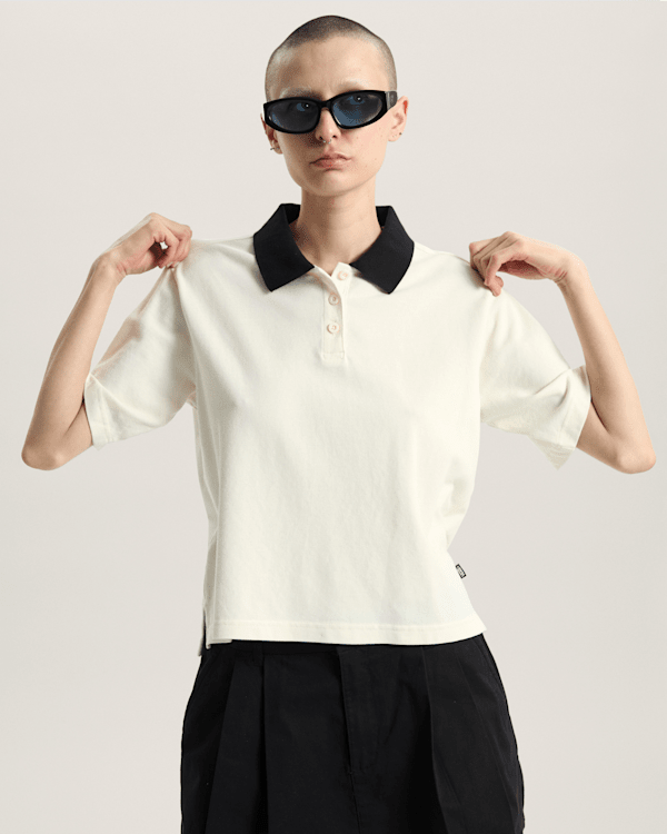 Vans - Swing Knit Polo Shirt, Woman, White, Size: L (obrázek 3)