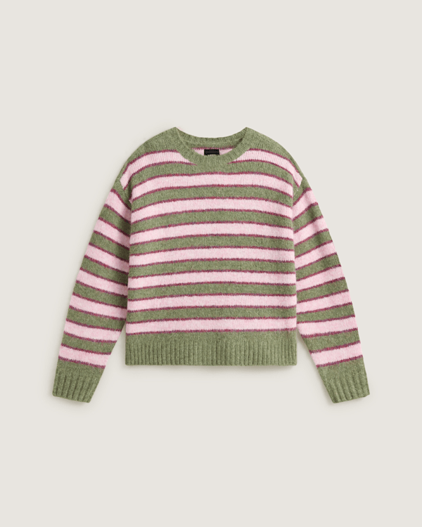 Vans - Rollins Stripe Sweater Green Balsam/MystcMlbry, Woman, Green, Size: L