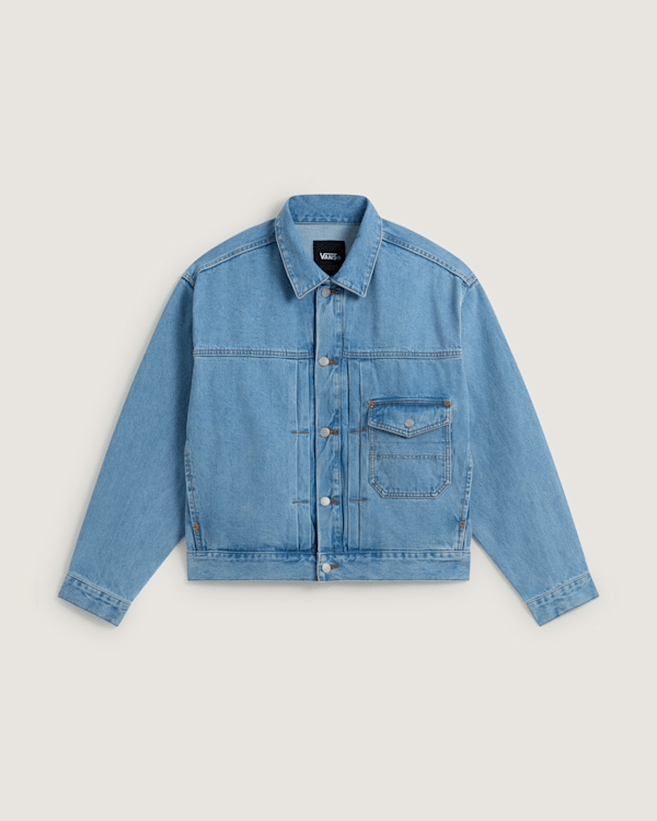 Vans - Denim Trucker Jacket LIGHT STONEWASH, Man, Blue, Size: L