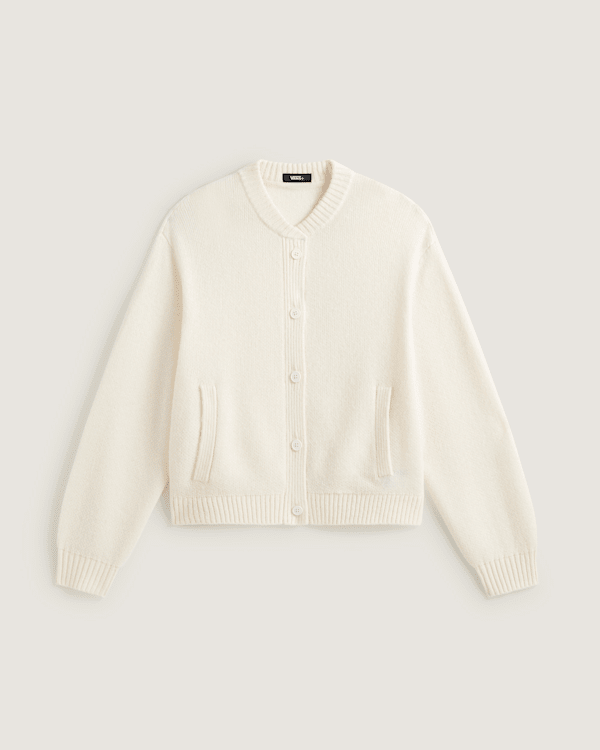 Vans - Teddy Round Neck Cardigan, Woman, White, Size: S
