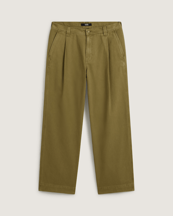 Vans - Authentic Chino Loose Wide Leg Pant Olive Brown, Man, Beige, Size: 28