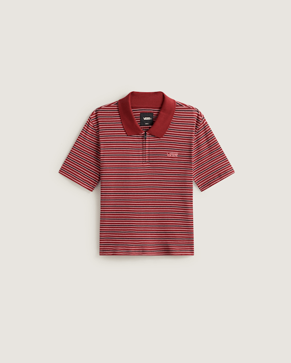 Vans - Priscilla Stripe Polo Shirt, Woman, Red, Size: L