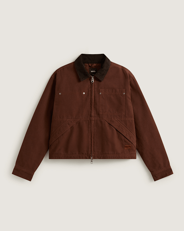 Vans - Nicola Cropped Chore Canvas Jacket Brown Earth, Woman, Brown, Size: L