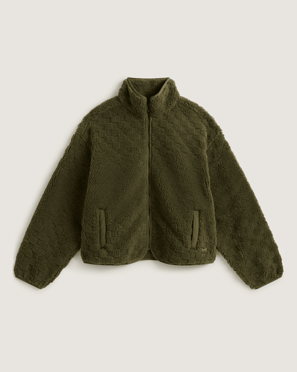 Vans - Queens High Pile Jacket Mossy Olive, Woman, Green, Size: XS