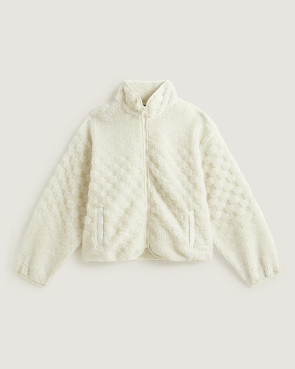 Vans - Queens High Pile Jacket marshmallow, Woman, White, Size: M
