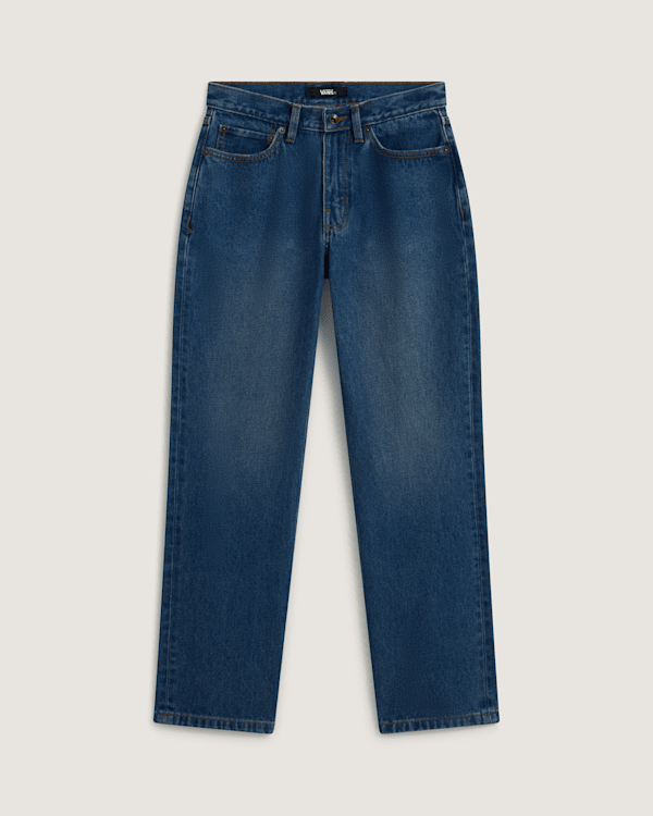 Vans - Check-5 Mid Rise Straight Trousers, Woman, Blue, Size: 22
