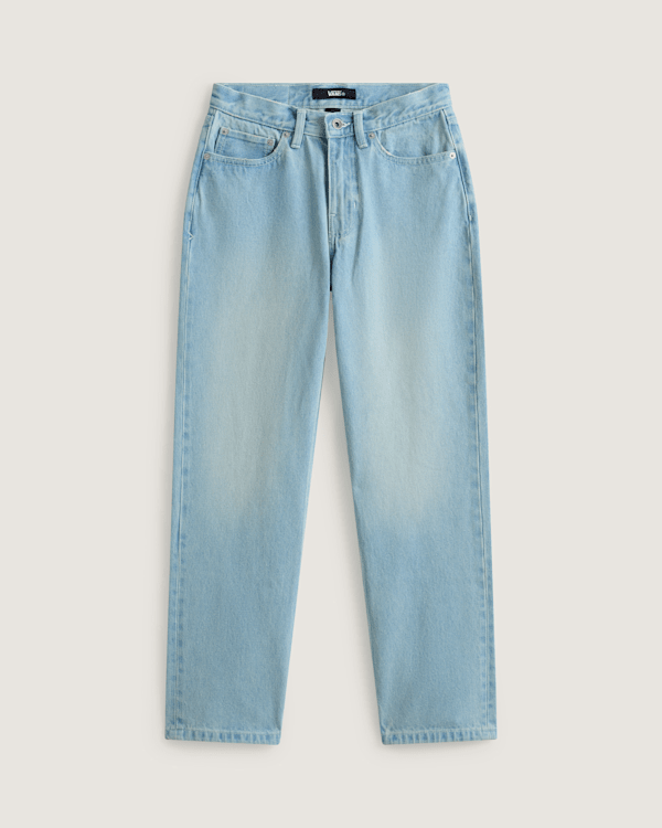 Vans - Check-5 Mid Rise Straight Trousers, Woman, Blue, Size: 32