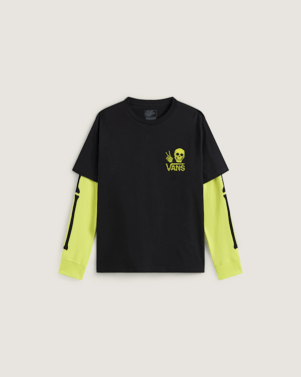 Vans - Kids Arm Bones Twofer Shirt (8-14 Years), Black, Size: XL