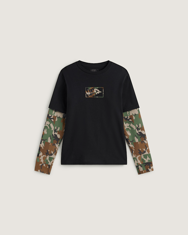 Vans - Kids Camo Twofer Hemd, Schwarz, Größe: XL