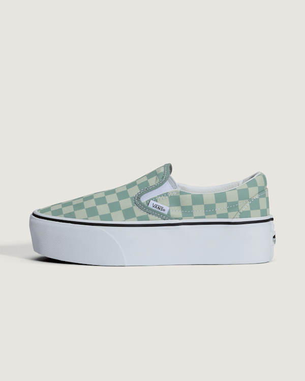 Vans - Classic Slip-On Plateauschuhe, Herren, Grün, Größe: 43