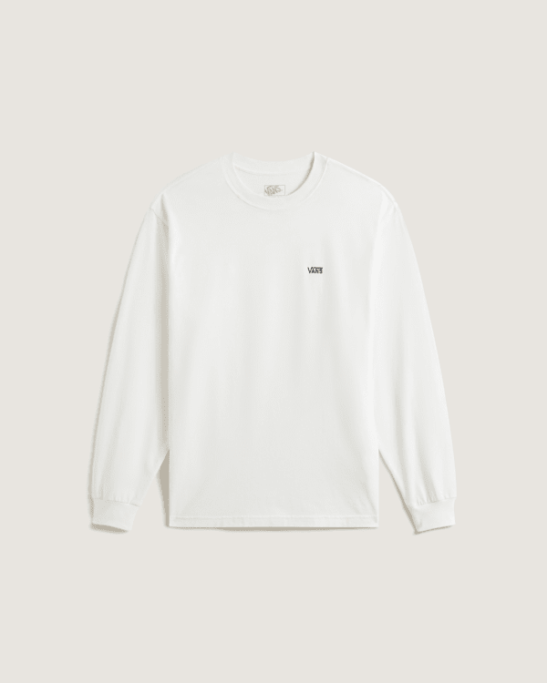 Vans - Lockeres Langarm-T-Shirt mit Logo auf der linken Brust II, Herren, Weiß, Größe: XXL