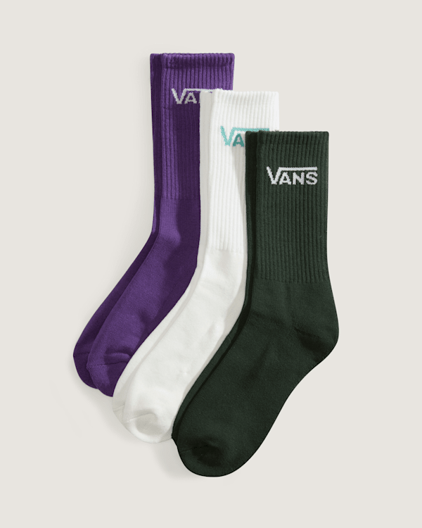 Vans - Chaussettes Classic Crew (3 paires), Homme, Vert, Taille: S (34.5-38​)